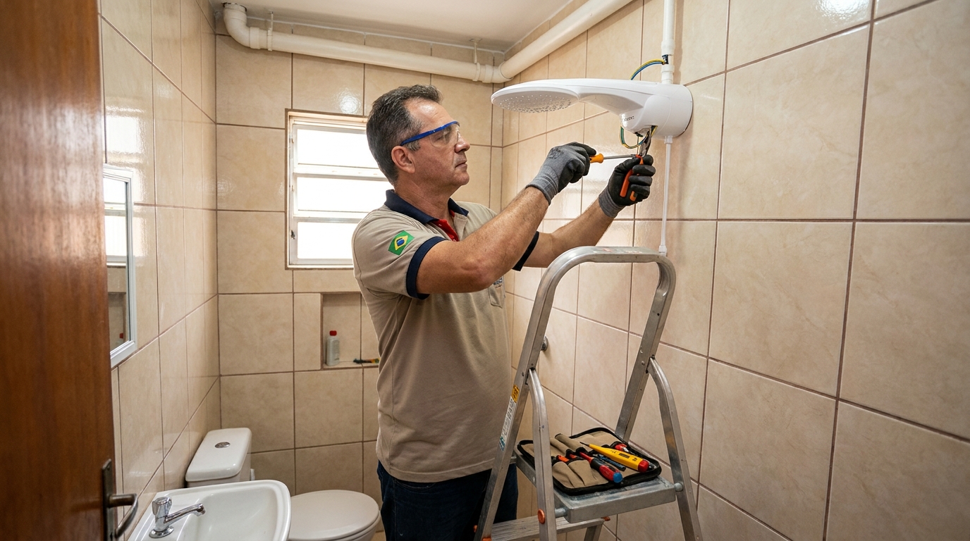 Substituição de Chuveiro Antigo em Caruaru‑PE